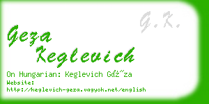 geza keglevich business card